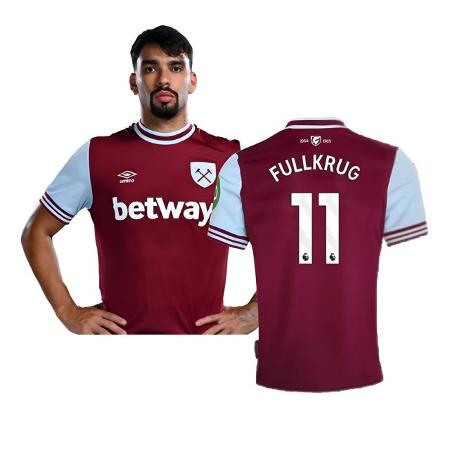 2024-2025 West Ham Home Shirt (Fullkrug 11)-SoccerKits Hub | Buy Soccer Jerseys Online